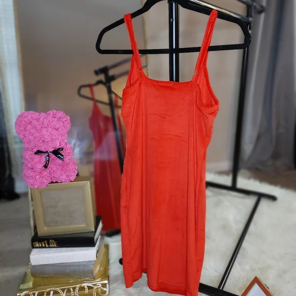 *WORN ONCE* DEREK HEART Spaghetti Strap FEARLESS Red mini dress Sz Small - Picture 2 of 3